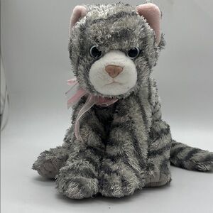 Ty Gray and Pink Striped Cat Stuffed Animal
